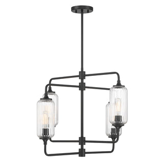 Holton Four Light Chandelier in Matte Black
