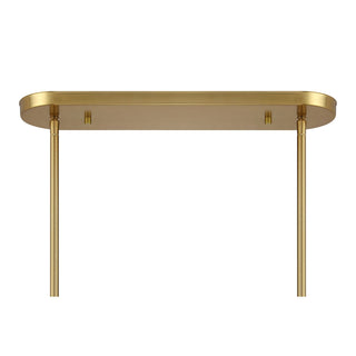 Holton Six Light Linear Chandelier in Warm Brass