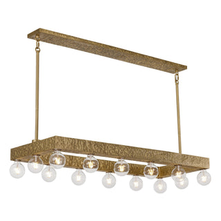 Etereo 14 Light Linear Chandelier in Spumante