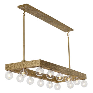 Etereo 14 Light Linear Chandelier in Spumante