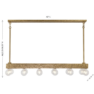 Etereo 14 Light Linear Chandelier in Spumante