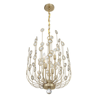 Irina Four Light Chandelier in Noble Brass