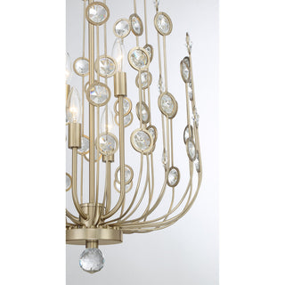 Irina Four Light Chandelier in Noble Brass