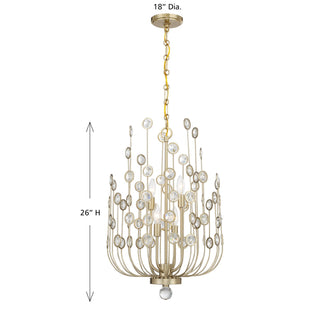 Irina Four Light Chandelier in Noble Brass