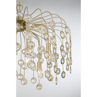 Irina Six Light Chandelier in Noble Brass