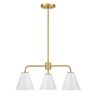 Blair Three Light Chandelier in Warm Brass