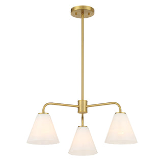 Blair Three Light Chandelier in Warm Brass