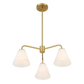 Blair Three Light Chandelier in Warm Brass
