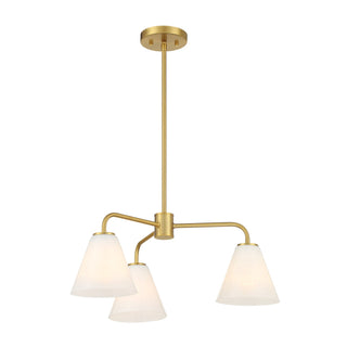 Blair Three Light Chandelier in Warm Brass