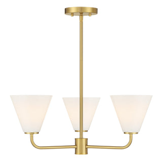 Blair Three Light Chandelier in Warm Brass