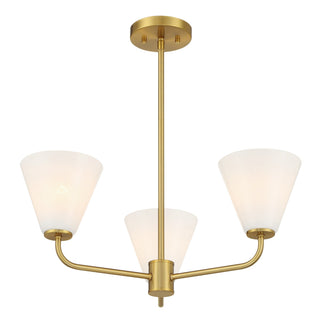 Blair Three Light Chandelier in Warm Brass