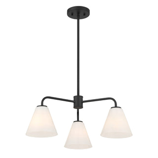 Blair Three Light Chandelier in Matte Black