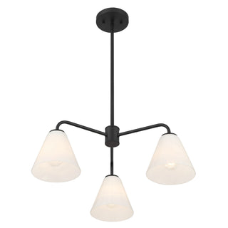 Blair Three Light Chandelier in Matte Black