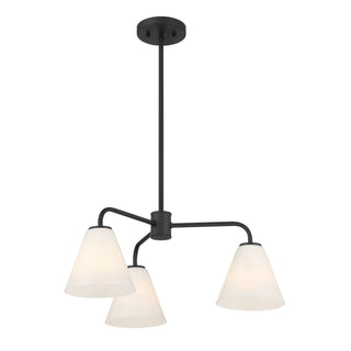 Blair Three Light Chandelier in Matte Black