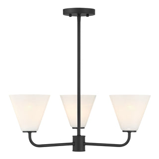 Blair Three Light Chandelier in Matte Black