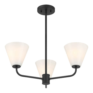 Blair Three Light Chandelier in Matte Black