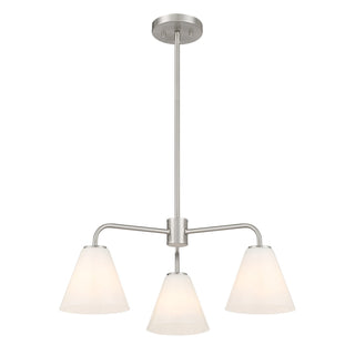 Blair Three Light Chandelier in Satin Nickel