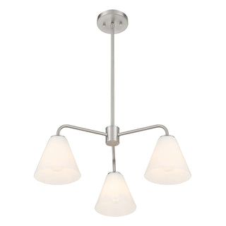 Blair Three Light Chandelier in Satin Nickel