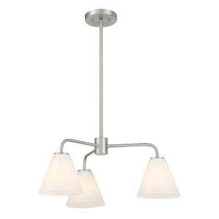 Blair Three Light Chandelier in Satin Nickel