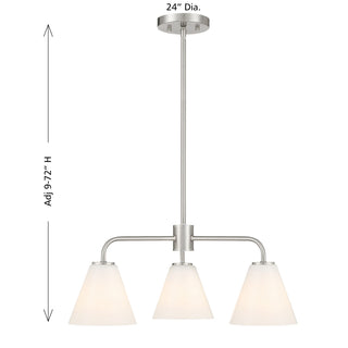 Blair Three Light Chandelier in Satin Nickel