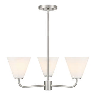 Blair Three Light Chandelier in Satin Nickel