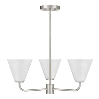 Blair Three Light Chandelier in Satin Nickel