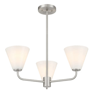 Blair Three Light Chandelier in Satin Nickel