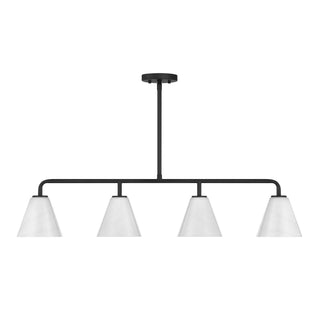 Blair Four Light Linear Chandelier in Matte Black