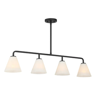 Blair Four Light Linear Chandelier in Matte Black