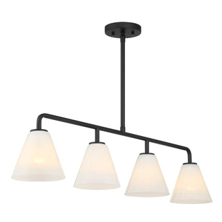 Blair Four Light Linear Chandelier in Matte Black