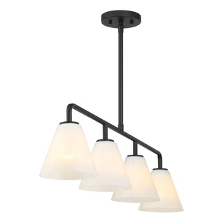 Blair Four Light Linear Chandelier in Matte Black
