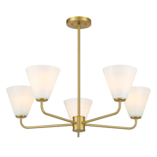 Blair Five Light Chandelier in Warm Brass