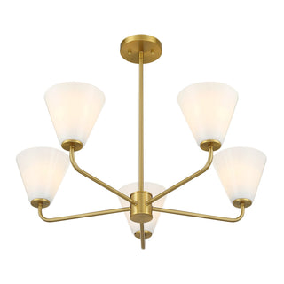 Blair Five Light Chandelier in Warm Brass