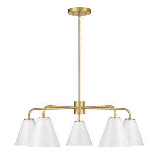 Blair Five Light Chandelier in Warm Brass