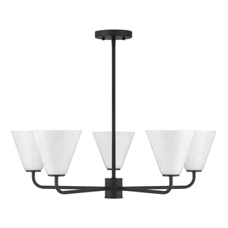 Blair Five Light Chandelier in Matte Black