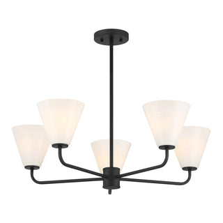 Blair Five Light Chandelier in Matte Black
