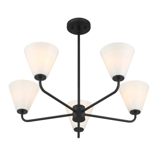 Blair Five Light Chandelier in Matte Black