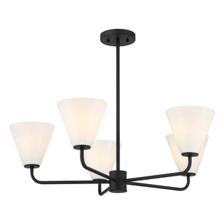 Blair Five Light Chandelier in Matte Black
