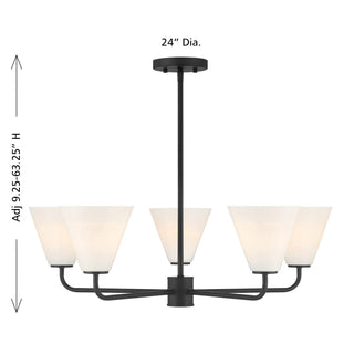 Blair Five Light Chandelier in Matte Black