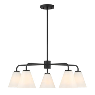 Blair Five Light Chandelier in Matte Black