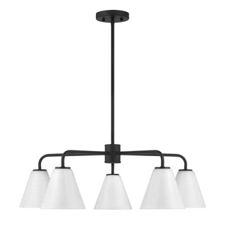 Blair Five Light Chandelier in Matte Black