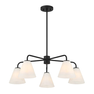 Blair Five Light Chandelier in Matte Black