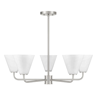 Blair Five Light Chandelier in Satin Nickel