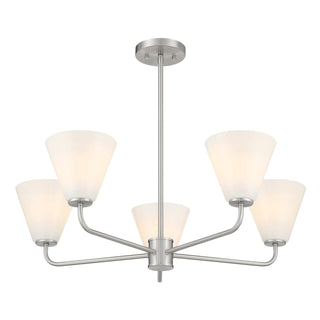 Blair Five Light Chandelier in Satin Nickel