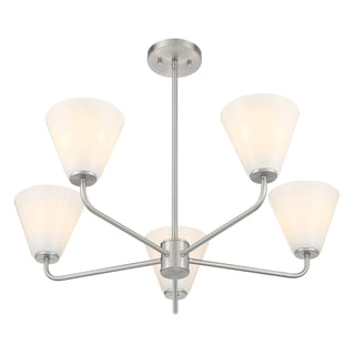 Blair Five Light Chandelier in Satin Nickel