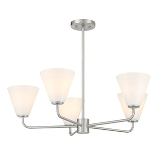 Blair Five Light Chandelier in Satin Nickel