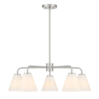 Blair Five Light Chandelier in Satin Nickel