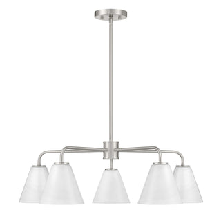 Blair Five Light Chandelier in Satin Nickel