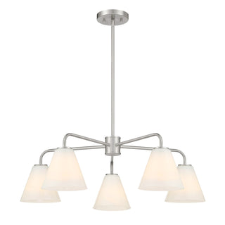 Blair Five Light Chandelier in Satin Nickel