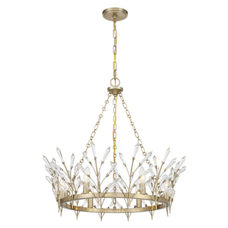 Orianna Six Light Chandelier in Noble Brass